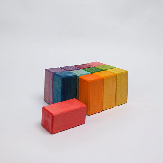 Set of 12 Half Pillars - Rainbow Unit Blocks