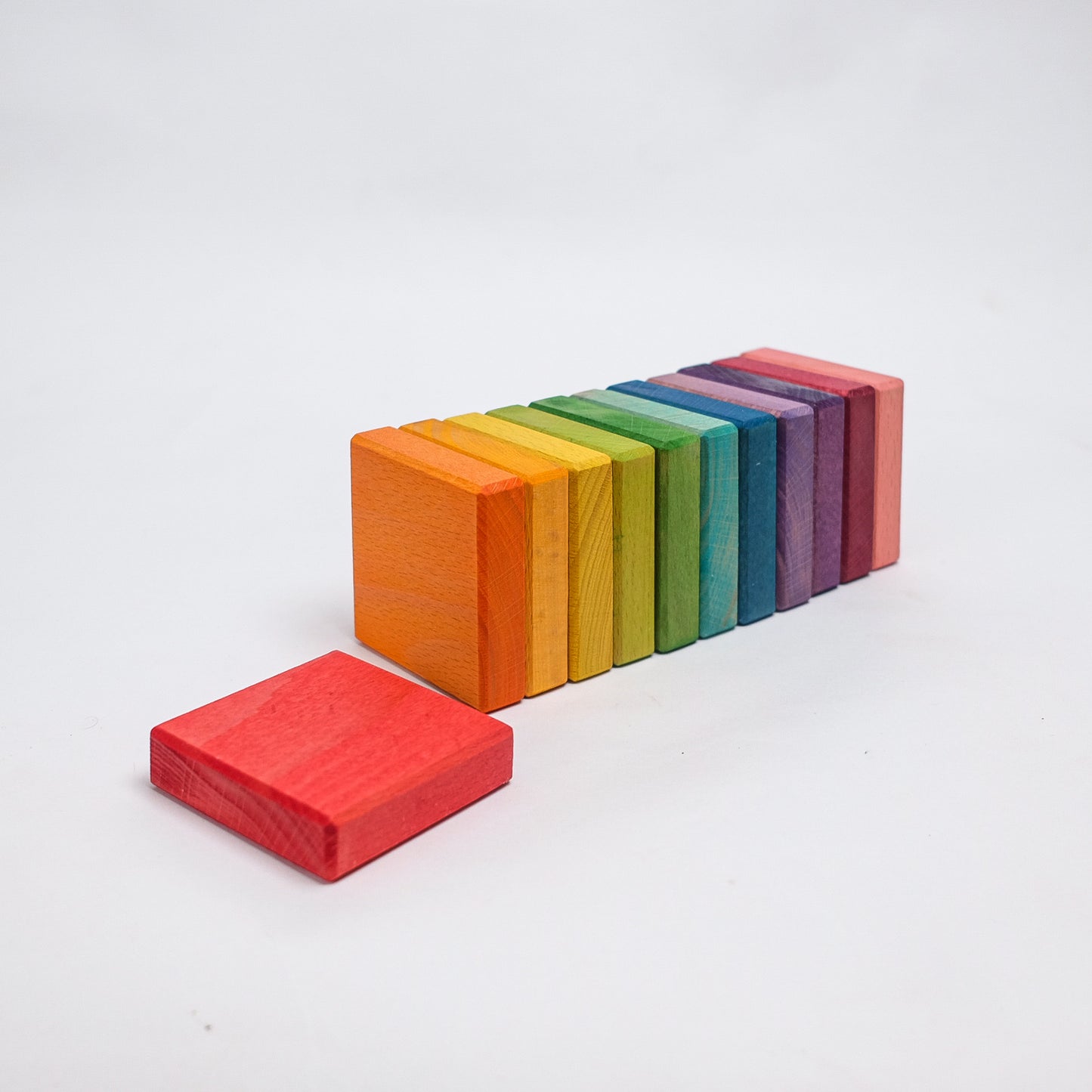 Set of 12 Half Flat Boards - Rainbow Unit Blocks