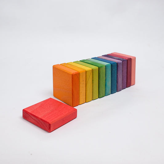 Set of 12 Half Flat Boards - Rainbow Unit Blocks