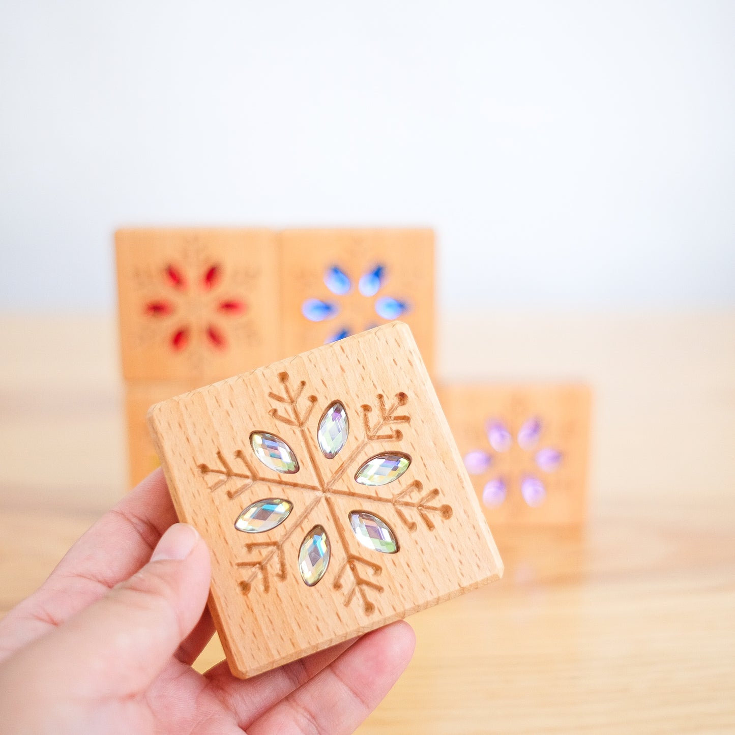 Set of 6 Snowflakes Gem Blocks