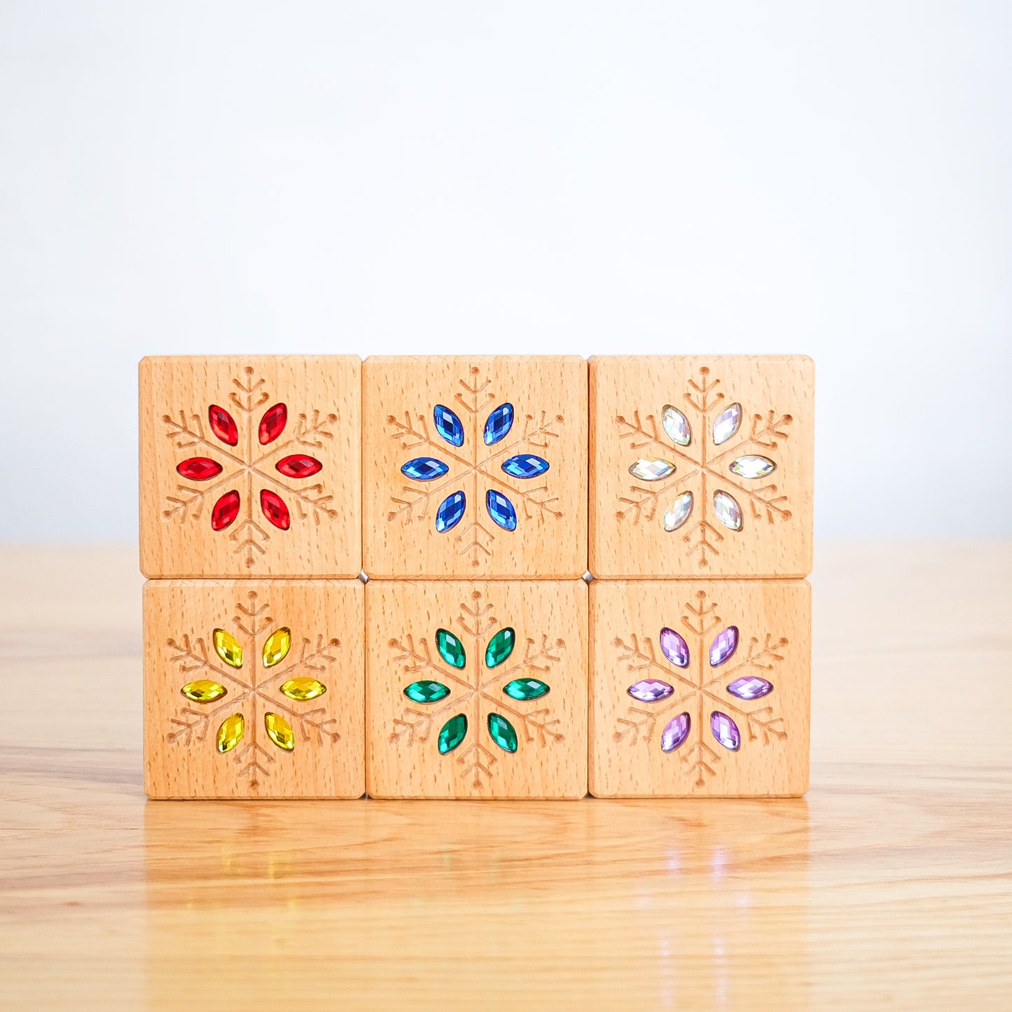 Set of 6 Snowflakes Gem Blocks