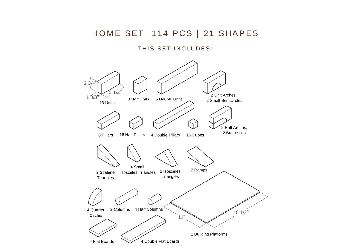 Home Set Harmony Blocks - Natural Unit Blocks