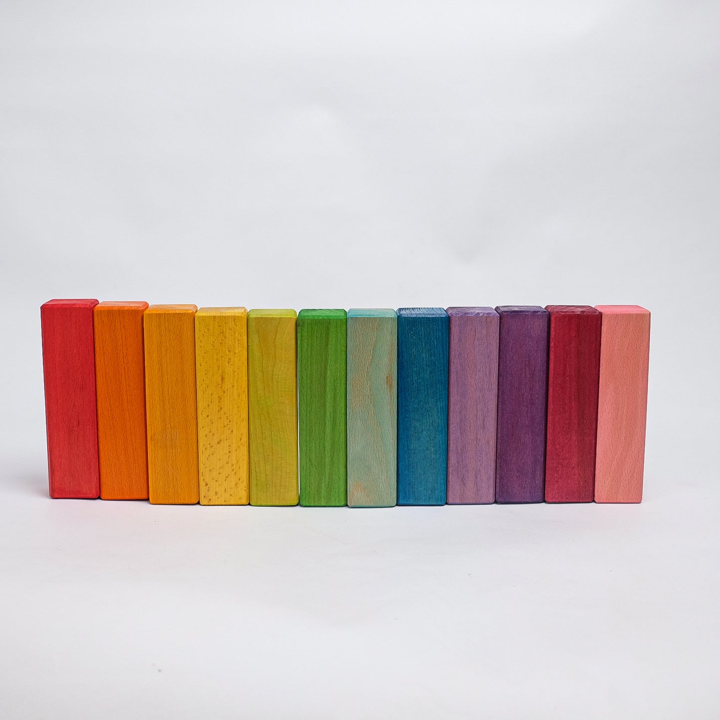 Set of 12 Pillars - Rainbow Unit Blocks