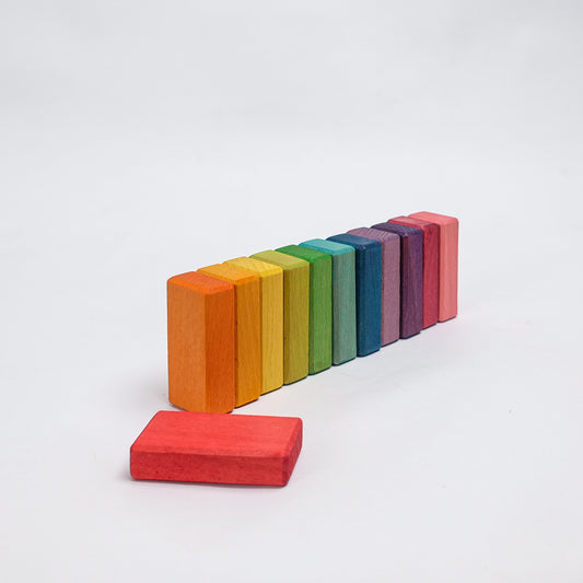 Set of 12 Half Planks - Rainbow Unit Blocks