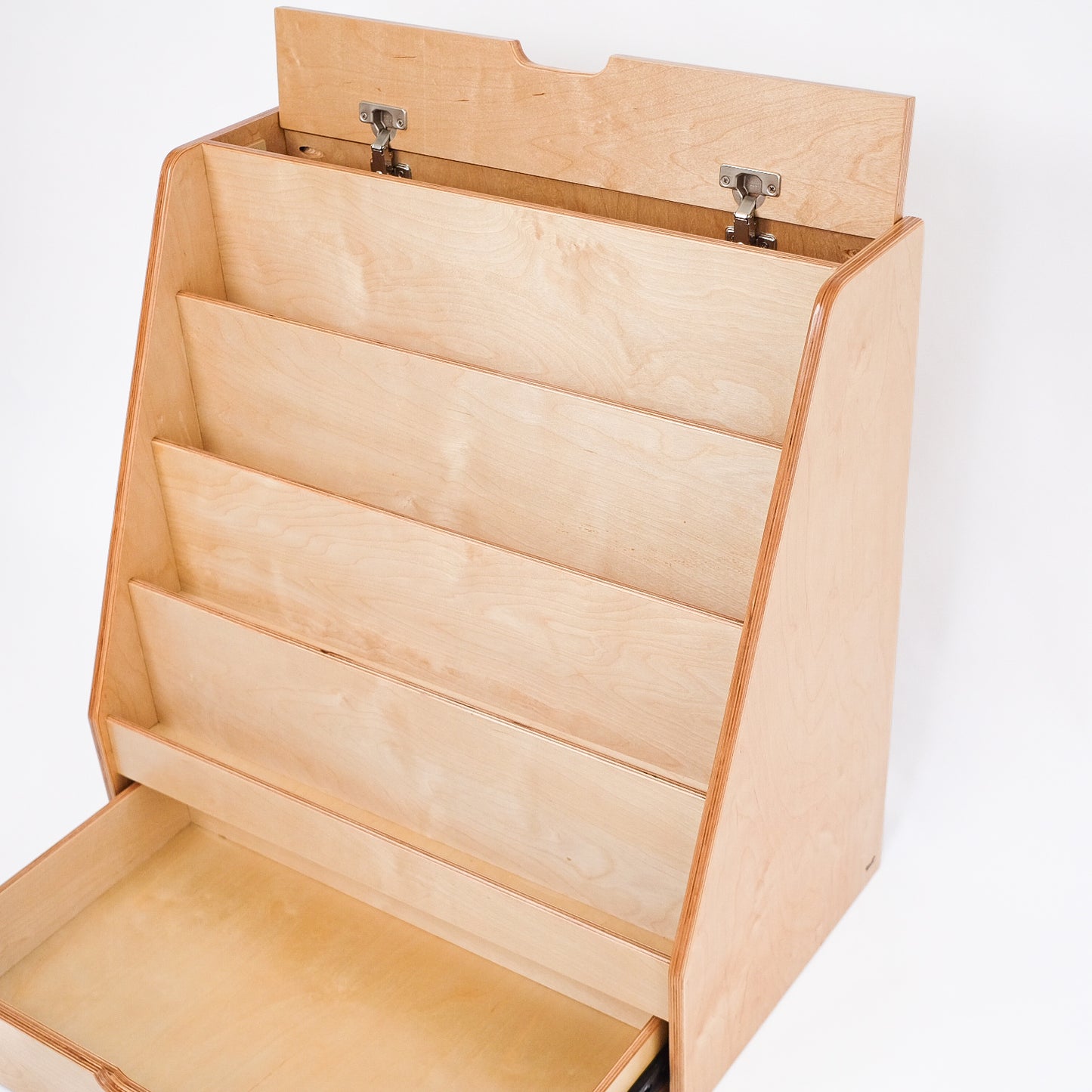 Front-Facing Bookshelf with Dual Storage