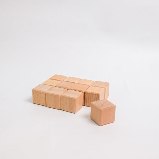 Set of 12 Cubes - Natural Unit Blocks