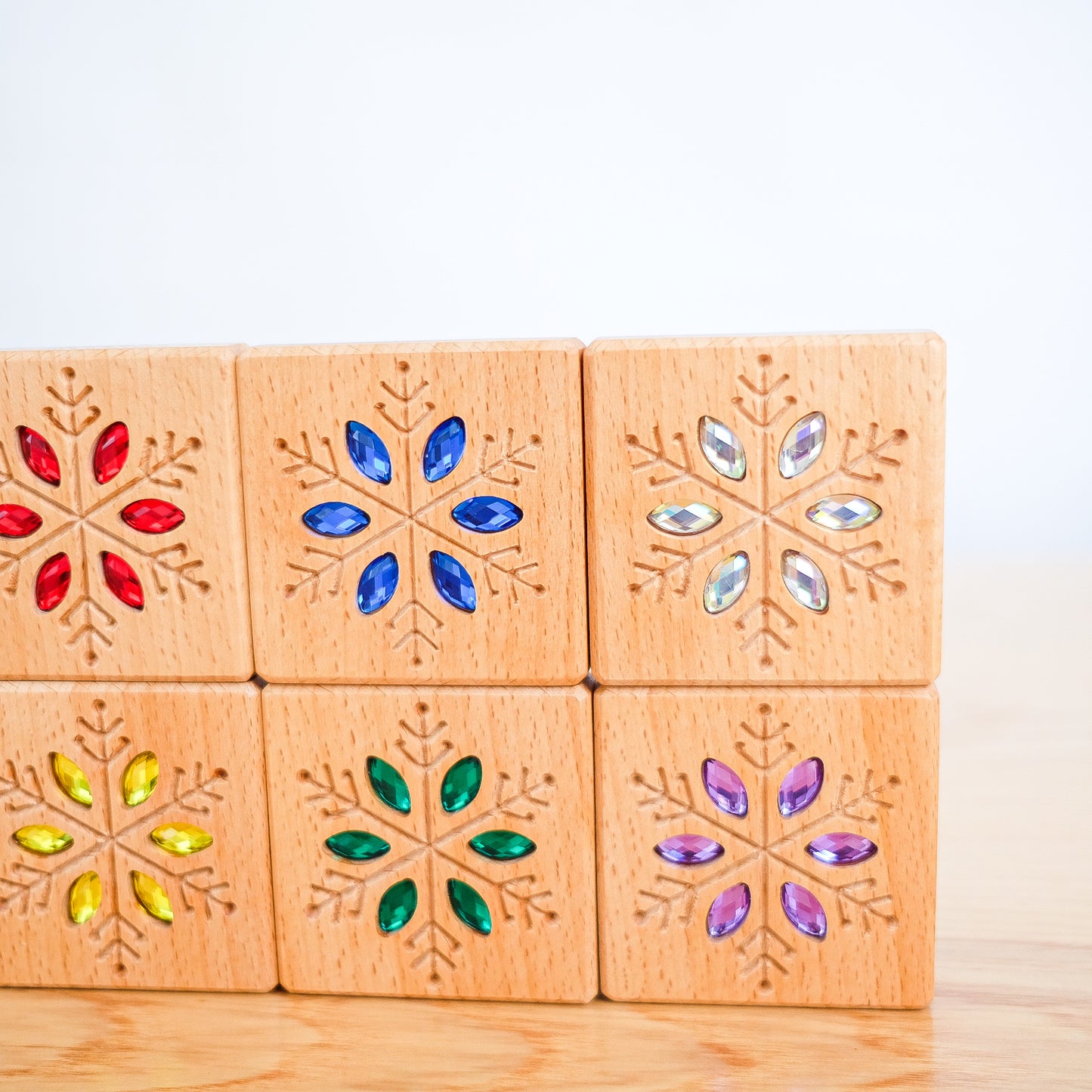 Set of 6 Snowflakes Gem Blocks