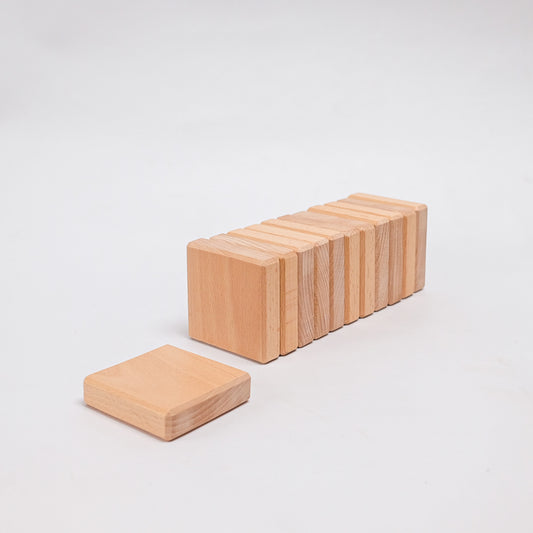 Set of 12 Half Flat Boards - Natural Unit Blocks