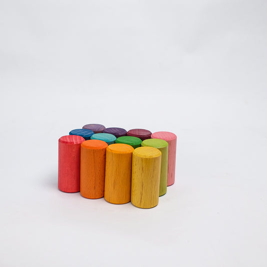 Set of 12 Half Columns - Rainbow Unit Blocks