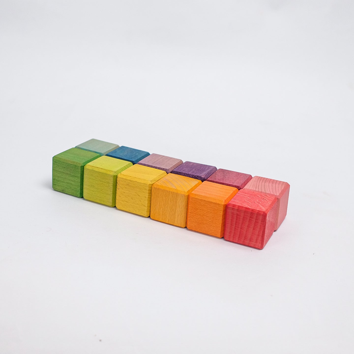 Set of 12 Cubes - Rainbow Unit Blocks