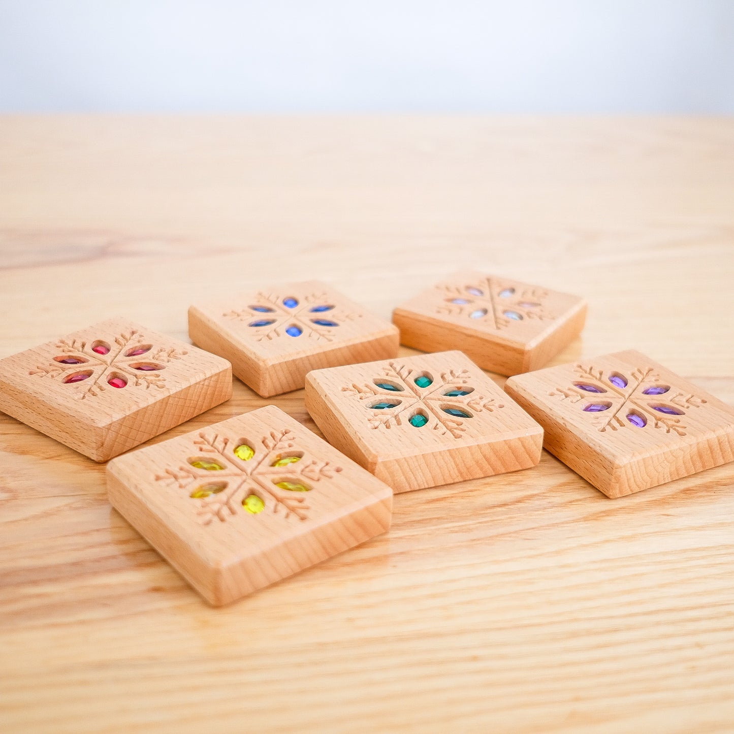 Set of 6 Snowflakes Gem Blocks