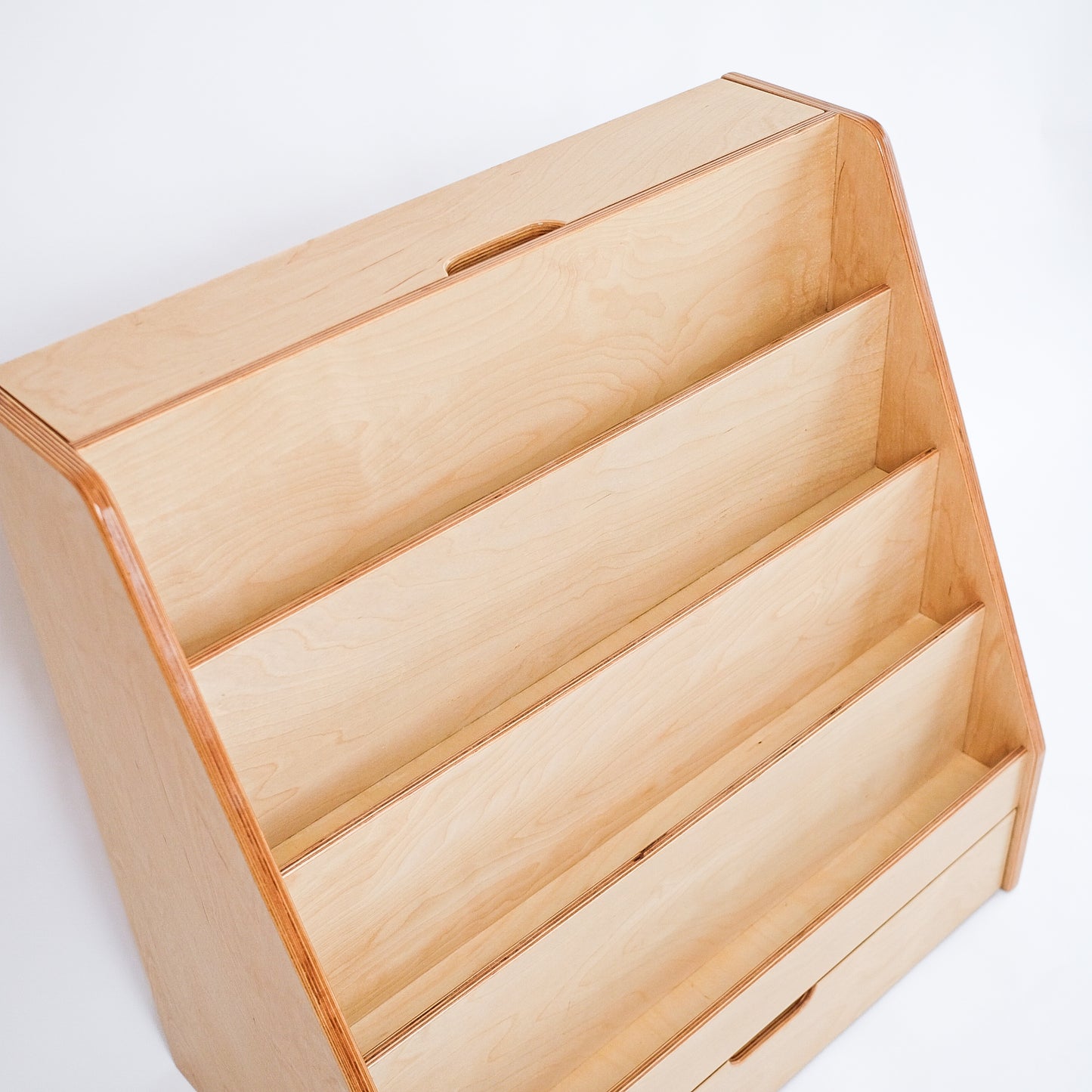 Front-Facing Bookshelf with Dual Storage