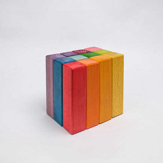 Set of 12 Pillars - Rainbow Unit Blocks