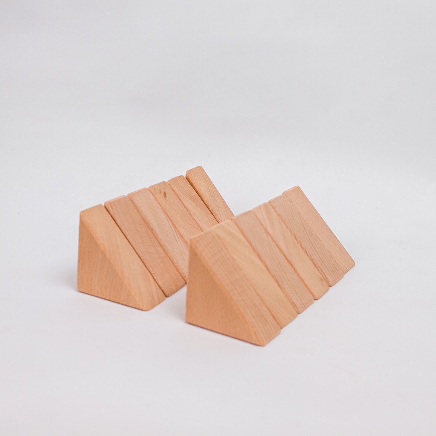 Set of 12 Small Isosceles Triangles - Natural Unit Blocks