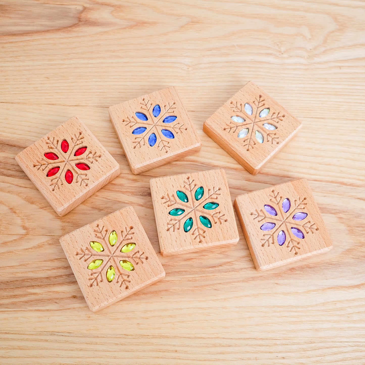 Set of 6 Snowflakes Gem Blocks