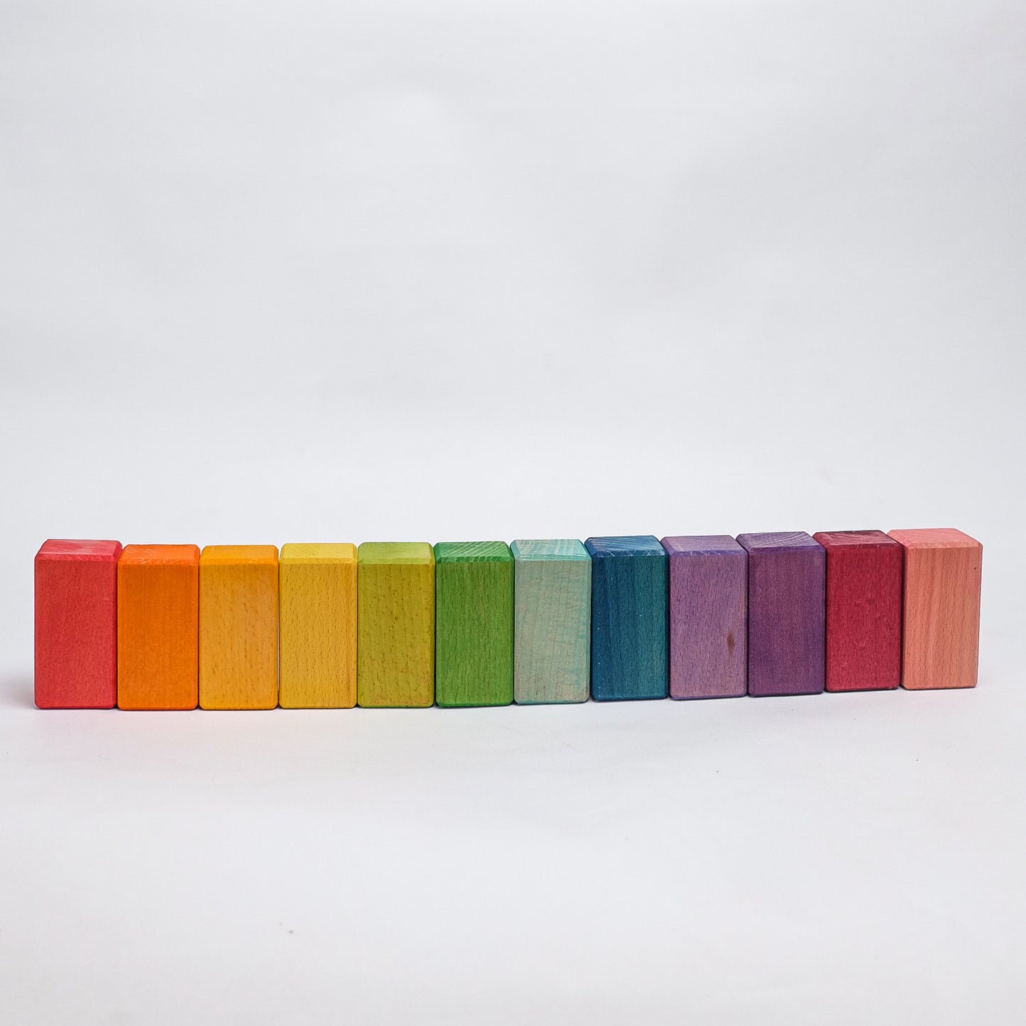 Set of 12 Half Pillars - Rainbow Unit Blocks