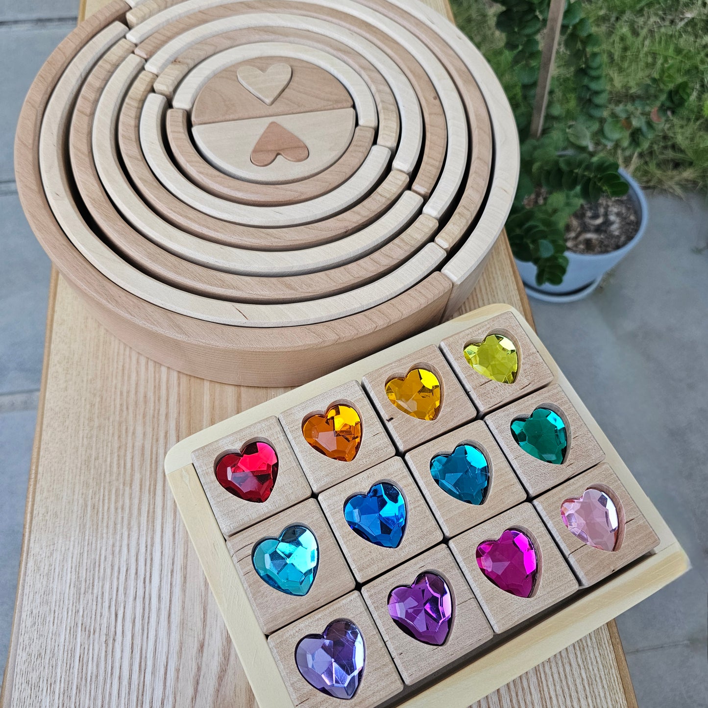 Gem blocks - Rainbow Hearts