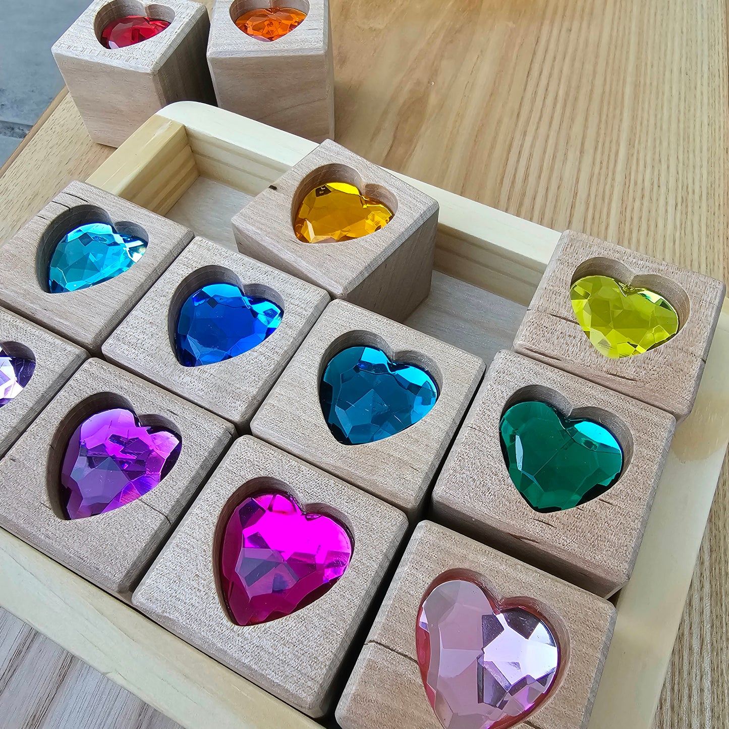 Gem blocks - Rainbow Hearts