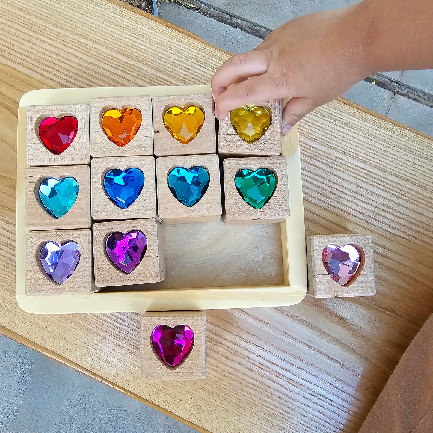 Gem blocks - Rainbow Hearts