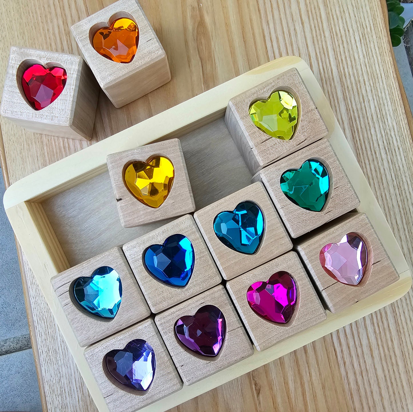 Gem blocks - Rainbow Hearts